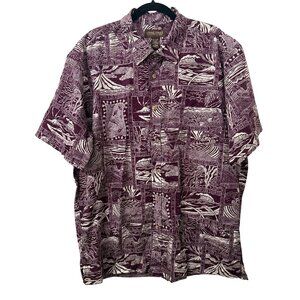 Cooke Street Hawaiian Aloha XXL Extra Extra Large Purple Collar Short Sleeve New